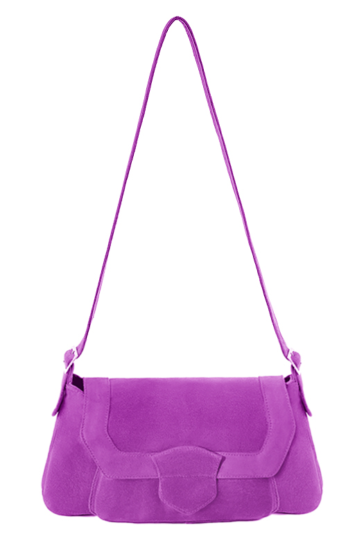 Dress handbag in mauve purple leather - Top view